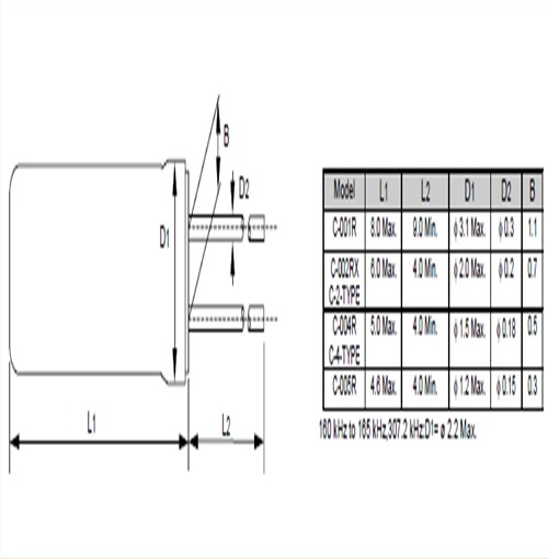 愛普生晶振C-004R,Q11C004R1000800圓柱插件晶體