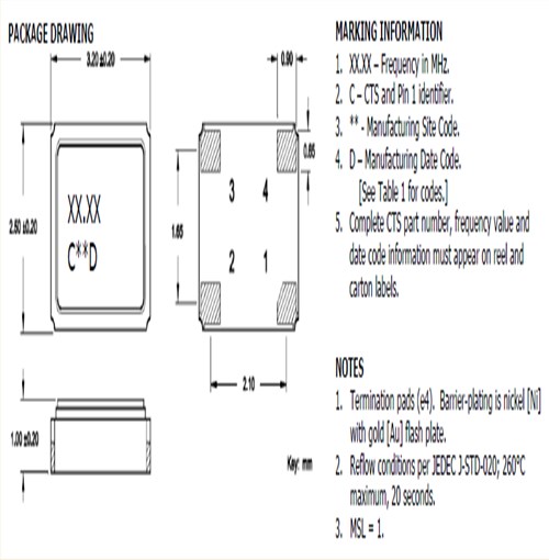 CTS晶振,高精度晶振,632石英晶體振蕩器