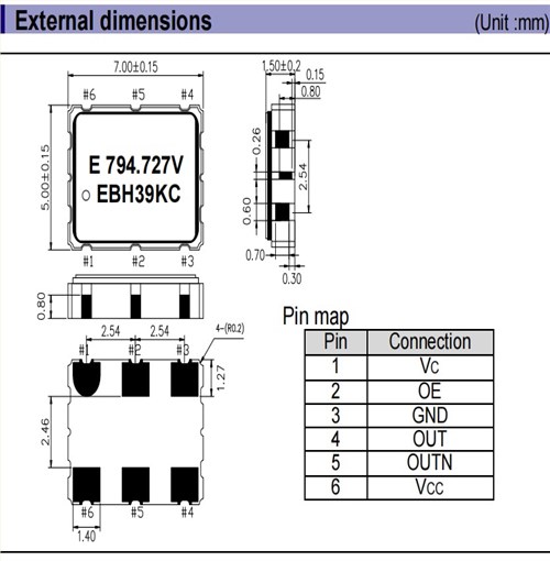 X1G004551000400低抖動晶振,VG7050EBN 794.727753MHz CJGHBZ振蕩器