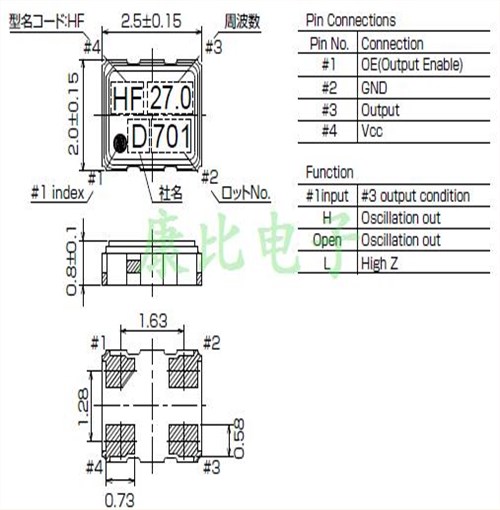 日本大真空晶振,1XSF016000EH,2520振蕩器,DSO221SHF有源晶振,車載晶振