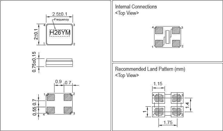 HSX221G晶振,2520陶瓷封裝晶振,加高進口無源晶振