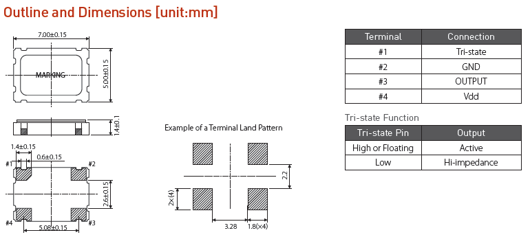 OSC52晶振,四腳金屬貼片晶振,5070mm晶振