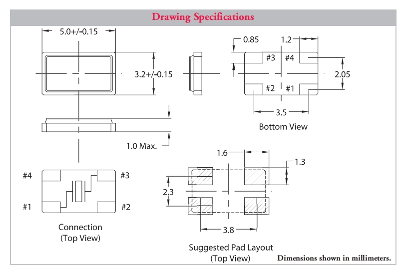 NFY-26.000-A-B-12,NFY系列晶振,耐爾26M晶振,5032四腳晶振