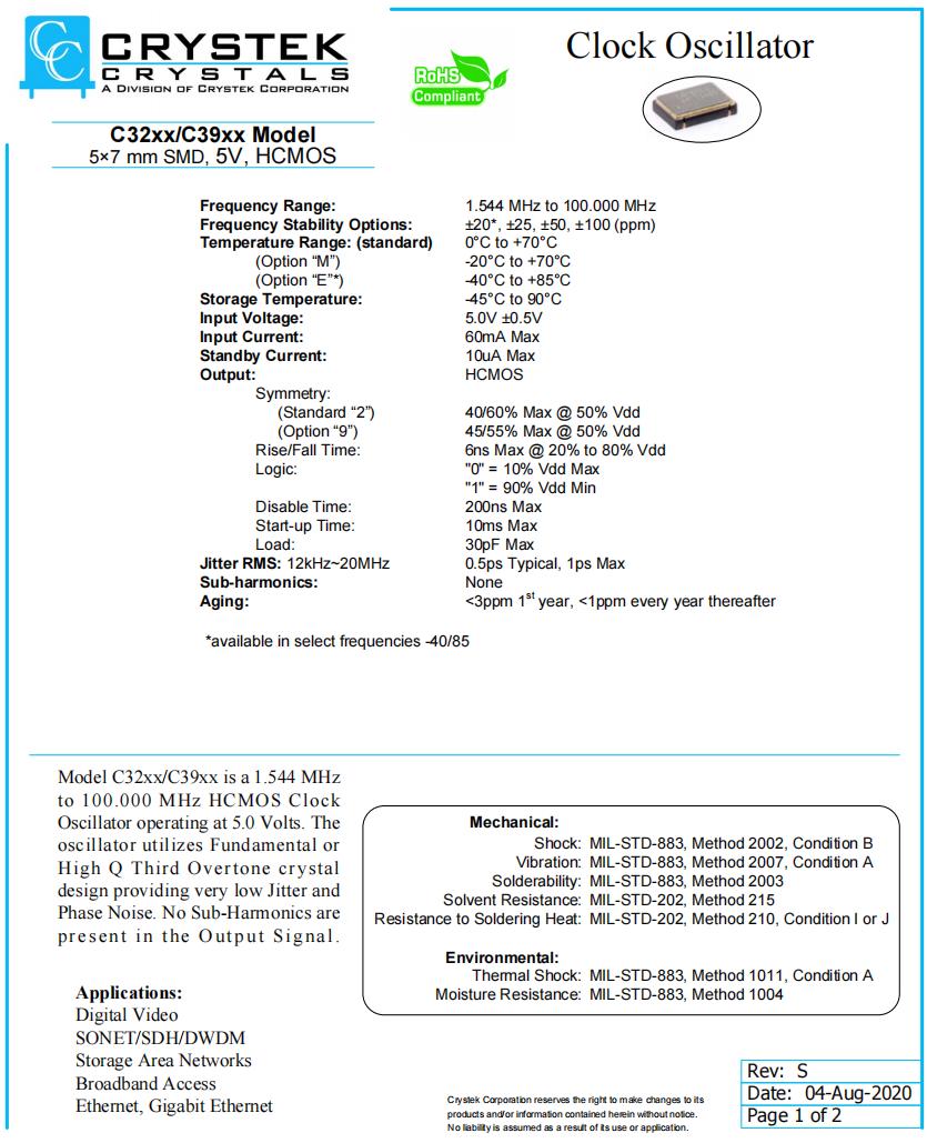 C32xx，C39xx規(guī)格